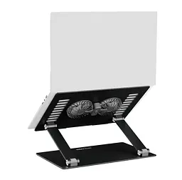 Охолоджувальна підставка для ноутбука до 15.6 дюймів OfficePro LS-122-B 2xfans Alloy Aluminum Black - мініатюра 4