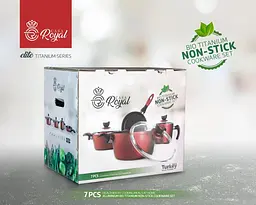 Набір посуду Casa Royal T-UKR 20300 "Bio Titanium" Red 7 предметів - мініатюра 7