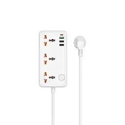 Сітковий підовжувач WIWU 30W Cube Multiple Function GaN Power Strip 1C3A+3 sockets Wi-S005 EU Білий