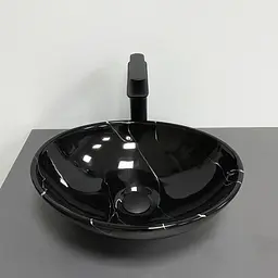 Умивальник VBI Parma black marmo glossy накладний VBI-011023, Чорний - мініатюра 3