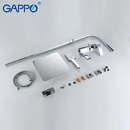 Душова система Gappo G2407, вилив - перемикач на лійку, хром - мініатюра 7