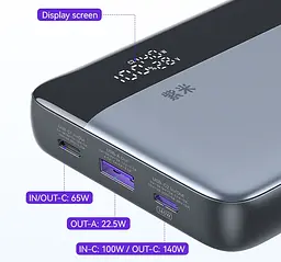 Портативний акумулятор Zime 145w 25000mAh model B145W2C1A - мініатюра 4