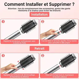 Повітряна щітка Onftrym Air Styler 6 в 1 з феном, щітка для повітродувки потужністю 1000 Вт із 3 регульованими температурами - мініатюра 7