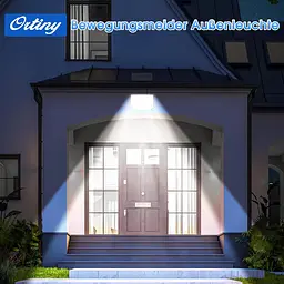 Ortiny 2 Pack Сонячний настінний світильник, 256 LED 180° 3 режими Датчик руху Водонепроникний, теплий білий, 33 см x 6,2 см - мініатюра 2