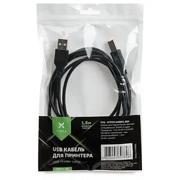 Кабель для принтера USB 2.0 AM/BM 1.8 m Vinga (VCPDCAMBM1.8BK) - мініатюра 4