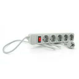 Мережевий фільтр живлення Merlion 5 розеток, 10м, grey (G5100)