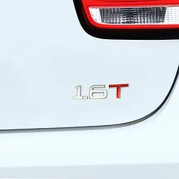 Емблема напис 1.6T 90х25 мм Хром+край на скотчі метал (Завод) - мініатюра 3