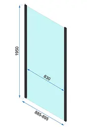 Душова кабіна Rea Rapid Swing 100x70 black REA-K6423 + REA-K6407, Чорний матовий, Універсальна, прозрачний, Чорний матовий - мініатюра 7