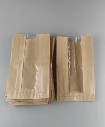 Пакет паперовий крафт з вікном коричневі 14х6х28 см 100 шт. - мініатюра 4