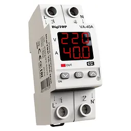 Захисне реле Digitop VA-40A M2R з контролем струму та напруги, 40А