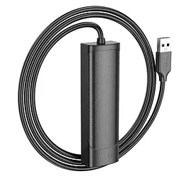 Адаптер конвертер - перехідник Hoco Ethernet (LAN 100 mbit) HB42 Usb на 4 порти (3 Usb 2.0 + RJ45) - мініатюра 3