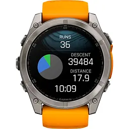 Смарт-годинник Garmin Fenix 8 AMOLED Sapphire 51mm Titanium with Spark Orange/Graphite Silicone Band (010-02905-10) [115048] - мініатюра 11