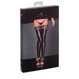 Панчохи з мокрим ефектом Noir Handmade F135 Powerwetlook stockings, S, без мисків - мініатюра 5