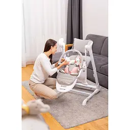 Крісло-гойдалка + стільчик для годування Caretero Indigo Beige - мініатюра 2