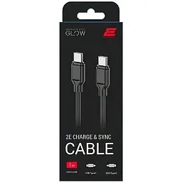 Кабель 2E USB-C - USB-C Glow 60W 1m Black - мініатюра 2