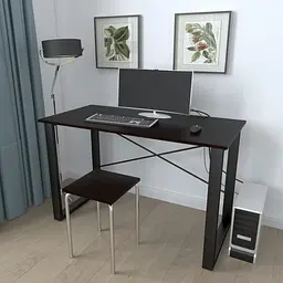 Письмовий стіл Ferrum-decor Драйв 750x1400x700 Чорний метал ДСП Венге Магія 16 мм (FRD-105370)