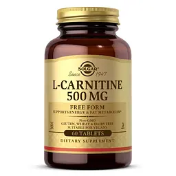 Жироспалювач Solgar L-Carnitine 500 mg, 60 таблеток