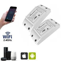 Розумний вимикач Wifi реле для розумного будинку Wi-Fi Smart Switch 10А бездротові вимикачі 2 штуки - мініатюра 2