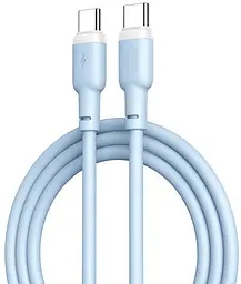 USB Кабель XO NB208B Type-C-Type-C Liquid Silicone 60W 5A 1.0m Синій