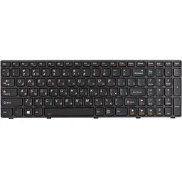 Клавіатура для ноутбука LENOVO Y580 чорна, чорний фрейм, підсвітка