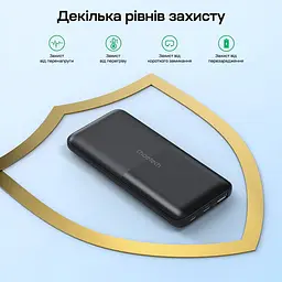 Повербанк 10000mAh Choetech B654 Black 22.5W QC3.0 PD3.0 вбудовані кабелі Type-C та Lightning (43-00147) - мініатюра 9