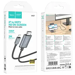 Перехідник Hoco UA27 HD Lightning to HDMI (2m) Metal gray - мініатюра 7