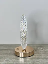 Настільна LED-лампа PC-8212 акумуляторна декоративна з кришталевим розсіювачем і сенсорним керуванням 3 режими світіння - мініатюра 3