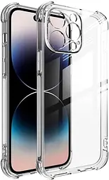 Силіконовий протиударний чохол Case панель + скло 9Н на Iphone 14 Pro із захистом камери прозорий (465645645) - мініатюра 2