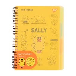 Зошит Yes А5 Line Friends. Sally пластикова обкладинка 80 аркушів, лінія (765736), в асортименті