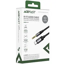 Аудіо кабель Aux Acefast J11 (Type-C to AUX 3.5mm plug) (1m) Black - мініатюра 2