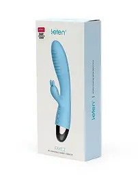 Вібратор-кролик Leten Faye 2, 19 см (блакитний) - мініатюра 5