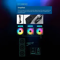 Комплект вентиляторів Deepcool FD12 ARGB 3 in 1 Black (R-FD12-BKAPN3-G) - мініатюра 8