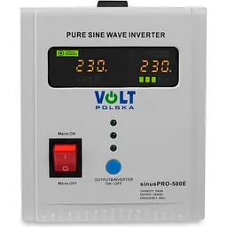 Джерело безперебійного живлення [ДБЖ] Volt Polska Sinus Pro 500E 12V 300/500W [3SP050012E] [92012] - мініатюра 2