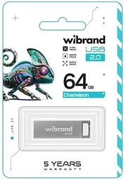 Флеш-накопичувач USB 64Gb Chameleon, Silver, USB 2.0 (WI2.0/CH64U6S) Wibrand teh0029141 - мініатюра 2