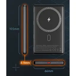 Батарея універсальна Sigma X-power SI05A7QL-MAG 5000mAh, Magnetic wireless 15W, PD, QC, 20Wmax, MagSafe (4827798359419) - мініатюра 10