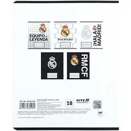 Зошит  Kite FC Real Madrid в лінійку 18 аркушів чорно-білий - мініатюра 3