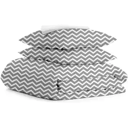 Комплект постільної білизни Cosas євро з простирадлом на резинці GREY W ZIGZAG 200 x 220 см (ZigGrey_El-White_200)