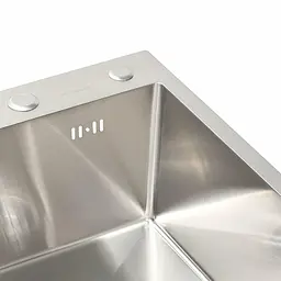 Кухонна мийка Platinum Handmade нержавійка 40x50 (сифон крулий 3.0/0.8) - мініатюра 3