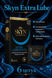Презервативи Skyn Extra Lube безлатексні 6 шт — поліізопренові презервативи з додатковою змазкою