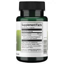 Комплекс індол-3-карбінолу Swanson Indole-3-Carbinol 200 mg, 60 капсул - мініатюра 2