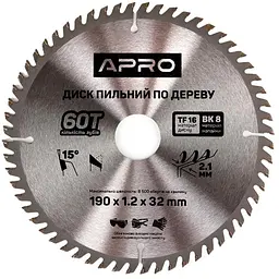 Диск пильний по дереву Apro 190 x 3230мм x 60T