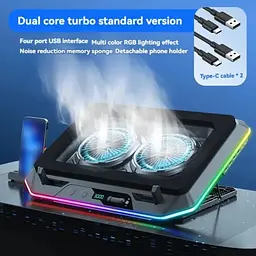 Охолоджувальна підставка для ноутбука 17.3 дюйма Ice Coorel A-5 2xfan 2300RPM - мініатюра 3