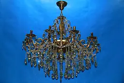Велика бронзова люстра зі свічками Splendid Ray L66111/10 (GAB), 100 см на 10 ламп E14 з кришталем - мініатюра 2