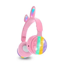 Дитячі навушники Зайчик Bluetooth з підсвіткою, радіо та мікрофоном (В асортименті)