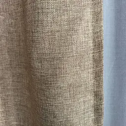 Легкі лляні штори кавового кольору 2шт. 150х270 з білим шифоновим тюлем 400х270, на тасьмі ALBO pbe0052630 - мініатюра 3