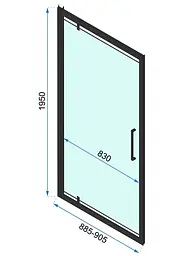 Душова кабіна Rea Rapid Swing 90x80 black пристінна REA-KPL-009952, Чорний матовий, Універсальна, прозрачний, Чорний матовий - мініатюра 6