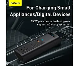 Інвертер автомобільний Baseus In-car Inverter 150W CRNBQ-A01 - мініатюра 4