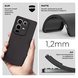 Чехол-накладка для смартфона Infinix Note 50 4G, противоударный, силиконовый, термополиуретановый (ТПУ), с защитой камеры и корпуса, черный, защита всего корпуса, ArmorStandart (ARM84732) - мініатюра 3