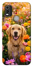 TPU чохол Demsky Flowery labrador для Nokia C21 Plus