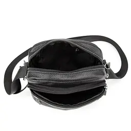 Шкіряний компактний чоловічий месенджер чорний Tiding Bag M56-0080A - мініатюра 2